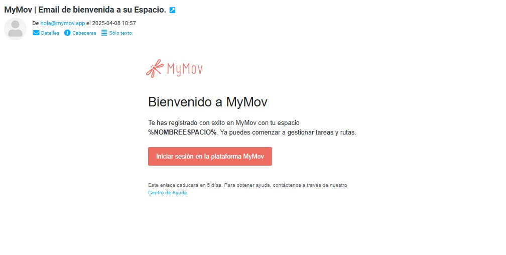 Pantalla de confirmación